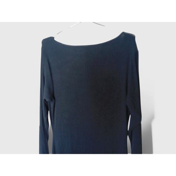 SKIMS Ribbed Long Sleeve Bodycon Maxi Dress Black Size XL Stretchy Form Fitting - Picture 10 of 13